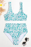 Fashion Vacation Print Patchwork Swimwears(3 Colors)