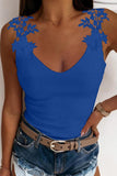 Fashion Casual Solid Patchwork V Neck Tops(4 Colors)