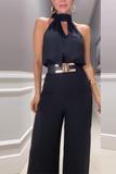 Sexy Street Solid Color Halter Sleeveless Two Pieces(No Belt)(3 Colors)