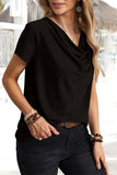 Casual Daily Solid Asymmetrical U Neck T-Shirts(5 Colors)