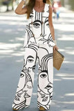 Casual Print Patchwork O Neck Sleeveless Two Pieces(9 Colors)