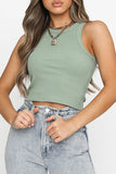 Fashion Street Solid O Neck Tops(7 Colors)