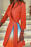 Elegant Color Block Contrast V Neck A Line Dresses