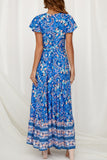 Sexy Elegant Print V Neck A Line Dresses(10 Colors)