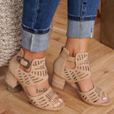 Casual Hollowed Out Patchwork Solid Color Fish Mouth Out Door Wedges Shoes (Heel Height 1.97in)