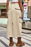 Casual Street Solid Draw String Pocket Loose Type A Patchwork Bottoms