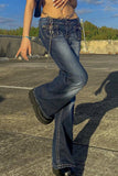 Casual Street Solid Make Old Low Waist Denim Jeans