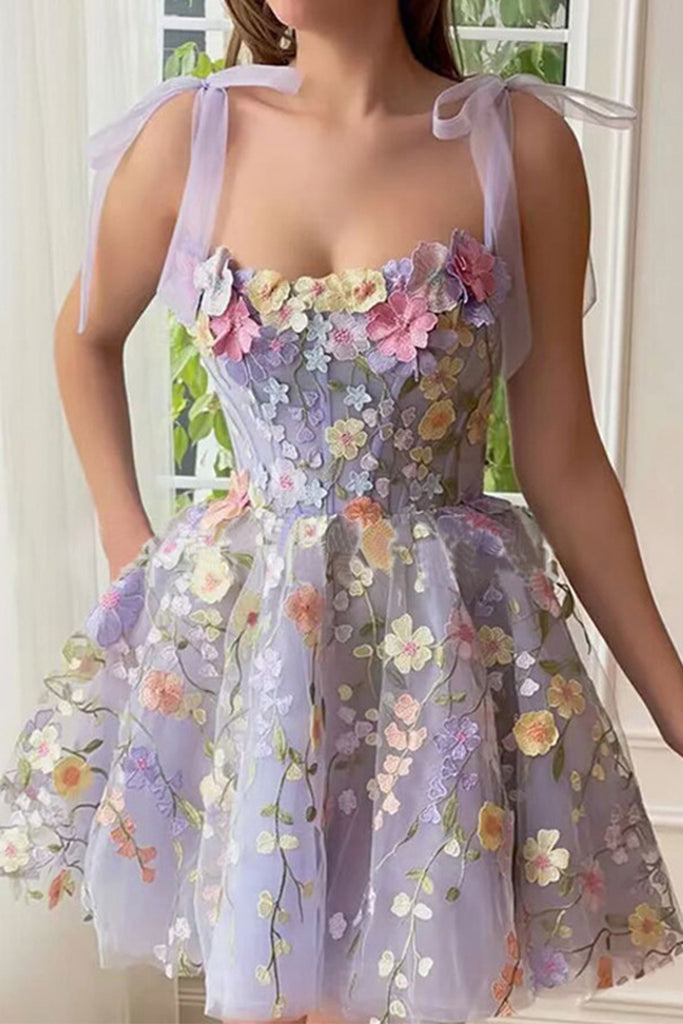 Sweet Elegant Embroidery Appliques Square Collar Princess Dresses ...