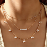 Geometric Patchwork Pearl Necklaces
