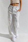 Casual Simplicity Solid Pocket Loose Low Waist Straight Solid Color Bottoms