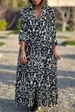 Casual Sweet Geometric Printing Turndown Collar Shirt Dress Dresses