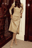 Celebrities Elegant Solid Sequins Sequined O Neck One Step Skirt Dresses(4 Colors)