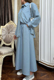 Sweet Elegant Solid Buttons Turndown Collar Long Sleeve Two Pieces
