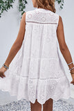 Casual Simplicity Solid Tassel Hollowed Out O Neck Sleeveless Dress Dresses