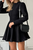 Celebrities Elegant Solid Lace Buckle O Neck A Line Dresses