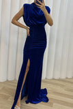 Celebrities Elegant Solid Slit Asymmetrical O Neck Evening Dress Dresses