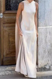 Celebrities Elegant Solid Patchwork O Neck Evening Dress Dresses