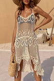 Sexy Vacation Solid Lace Hollowed Out Swimwears Cover Up(3 Colors)