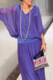 Casual Solid Backless V Neck Half Sleeve Two Pieces(10 Colors)