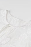 Sweet Elegant Solid Lace Frenulum With Bow O Neck Tops
