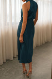Elegant Solid Fold Turtleneck One Step Skirt Dresses(5 Colors)