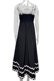 Casual Ripple Patchwork Contrast Sling Dresses(7 Colors)