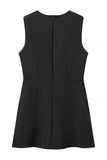Celebrities Elegant Solid Pleated O Neck Sleeveless Two Pieces