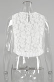 Sexy Solid Lace V Neck Tops