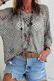 Casual Daily Solid Color Hollow Out V Neck Sweaters(5 Colors)