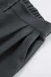 Casual Daily Buckle Ruched V Neck Sleeveless Two Pieces