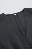 Casual Daily Buckle Ruched V Neck Sleeveless Two Pieces