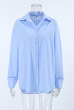 Casual Daily Buttons Turndown Collar Blouses