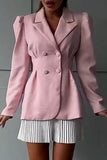 Casual Buttons Turn-back Collar Long Sleeve Two Pieces(3 Colors)