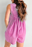 Casual Street Pocket Lace Up V Neck Sleeveless Loose Denim Jumpsuits(9 Colors)