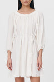 Sexy Lace Up Ruched Off Shoulder Long Sleeve Dresses