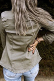 Fashion Sexy Adult Solid Cardigan Turndown Collar Long Sleeve Regular Denim(3 Colors)
