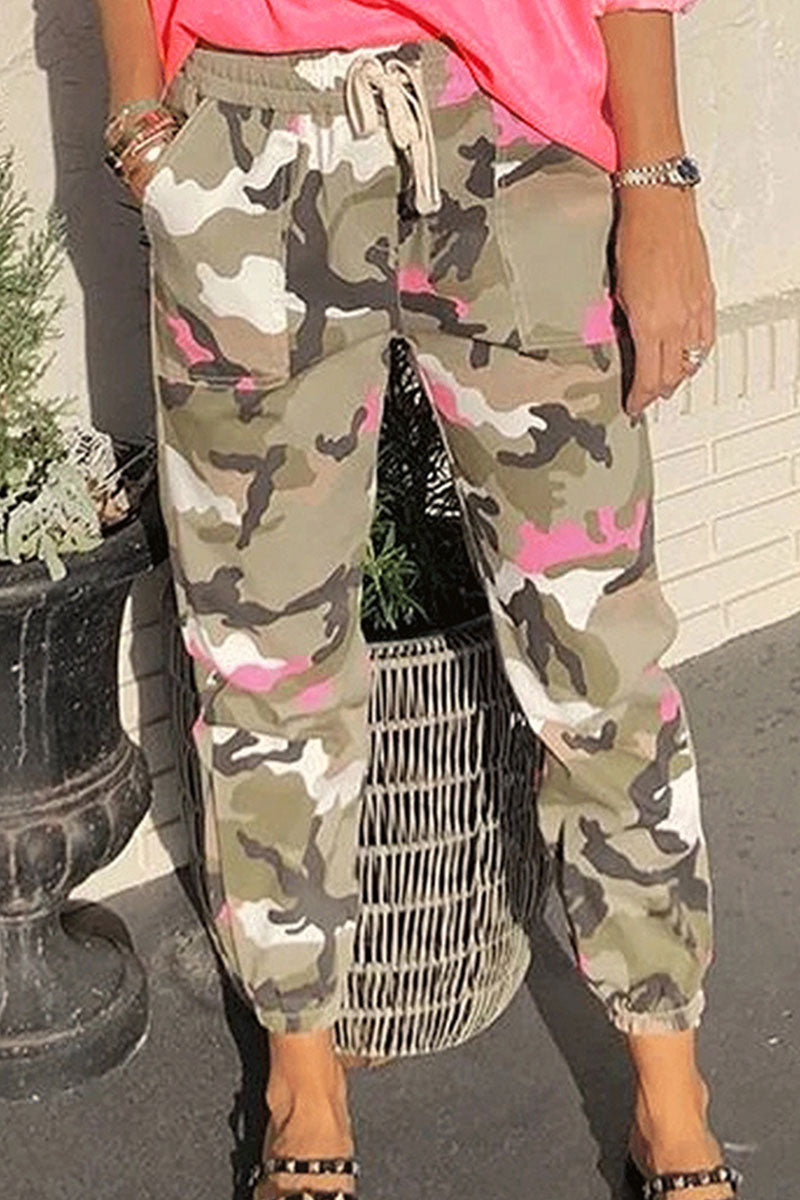 Fashion Street Camouflage Print Pants Loose Bottoms