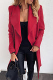 Fashion Sweet Solid Cardigan Turndown Collar Outerwear (No Belt)(6 Colors)