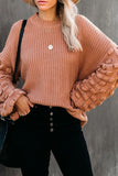 Fashion Street Solid Patchwork O Neck Sweaters(3 Colors)