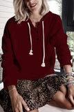 Casual Solid Patchwork Hooded Collar Tops(6 Colors)