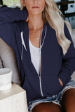 Casual Solid Hooded Collar Tops(4 Colors)