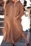 Fashion Vacation Leopard Asymmetrical Swimwears Cover Up