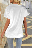 Fashion Street Striped Patchwork O Neck T-Shirts