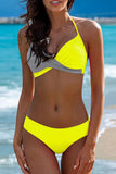Fashion Simplicity Solid Patchwork Swimwears