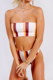Sexy  Vacation Color Lump  Contrast Swimwears