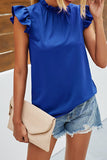 Fashion Street Solid Split Joint O Neck Tops (3 Farben)