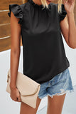 Fashion Street Solid Split Joint O Neck Tops (3 Farben)