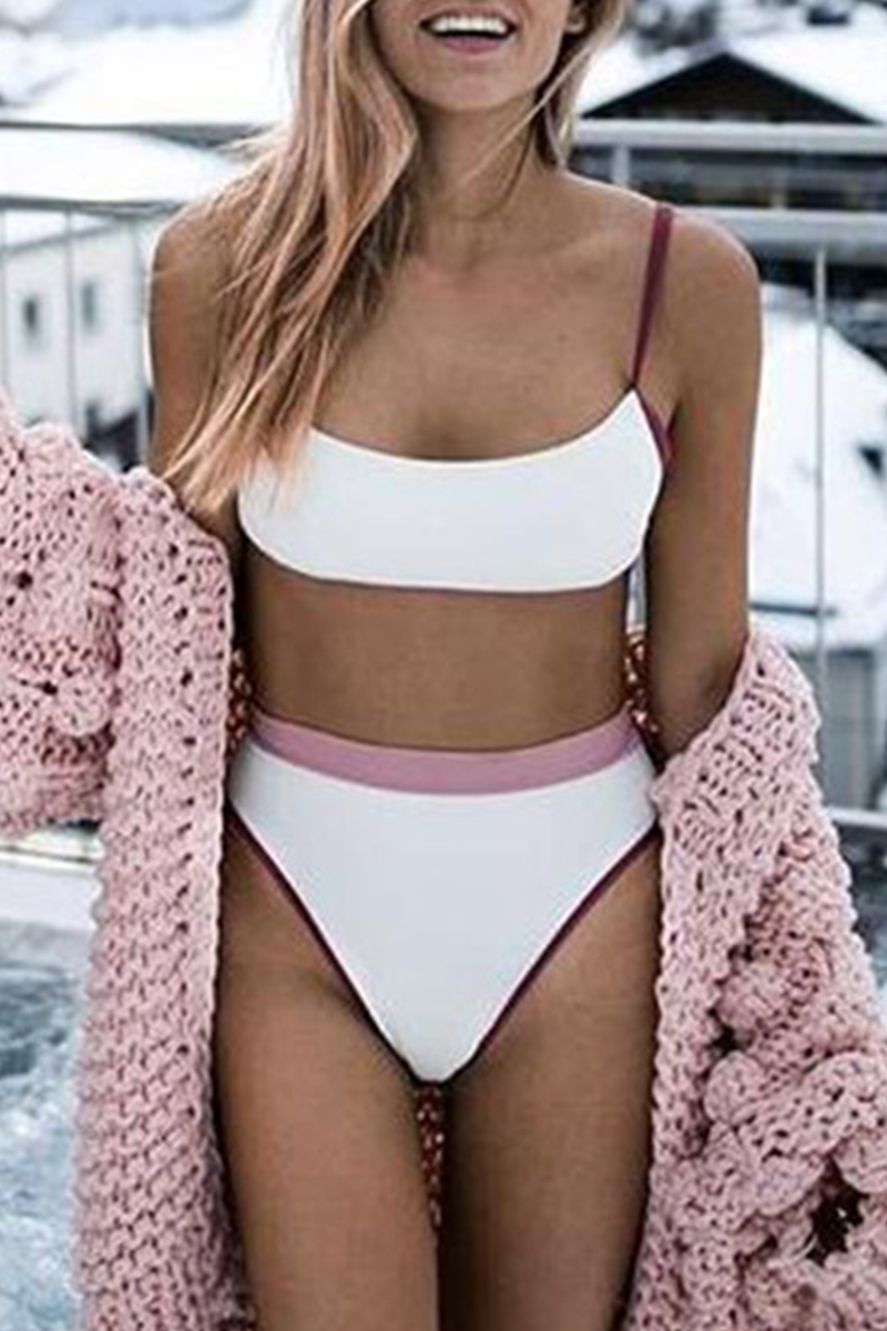 Vacation Patchwork  Contrast Swimwears