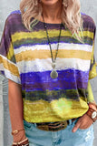 Lässige Patchwork-T-Shirts mit O-Ausschnitt und allmählichem Wechsel (7 Farben)