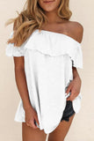 Fashion Solid Off the Shoulder T-Shirts(4 Colors)